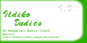 ildiko dudics business card