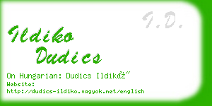 ildiko dudics business card
